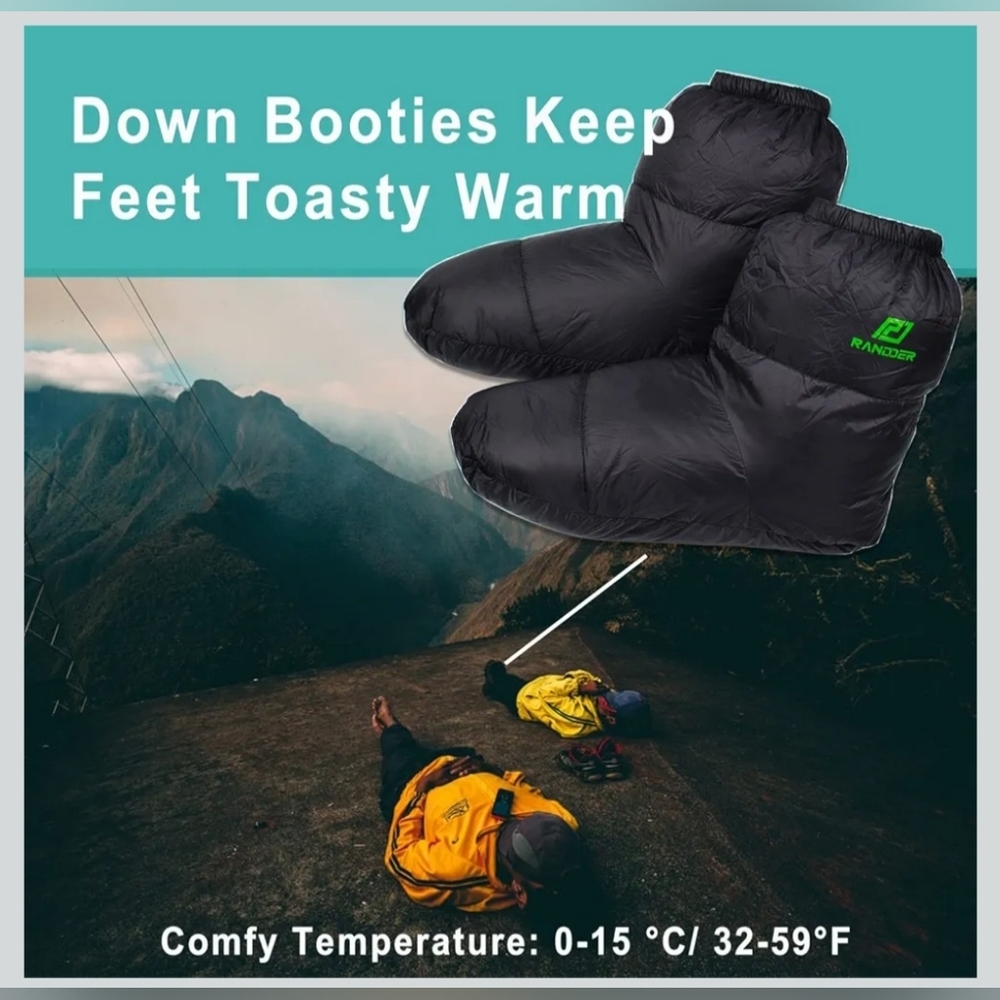 Black Down Booties for Women - Picture 2 of 13